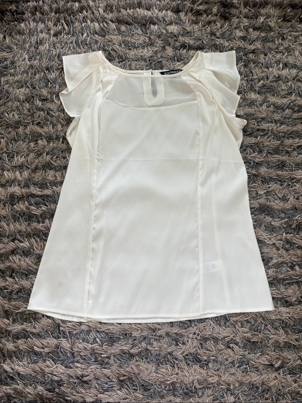 Express Ivory Ruffle Sleeve Blouse XS